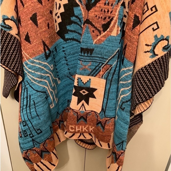 Chekanka Unisex Balam Poncho / Cape Multicolor One Size Fits All​​​​​​ - Picture 5 of 15